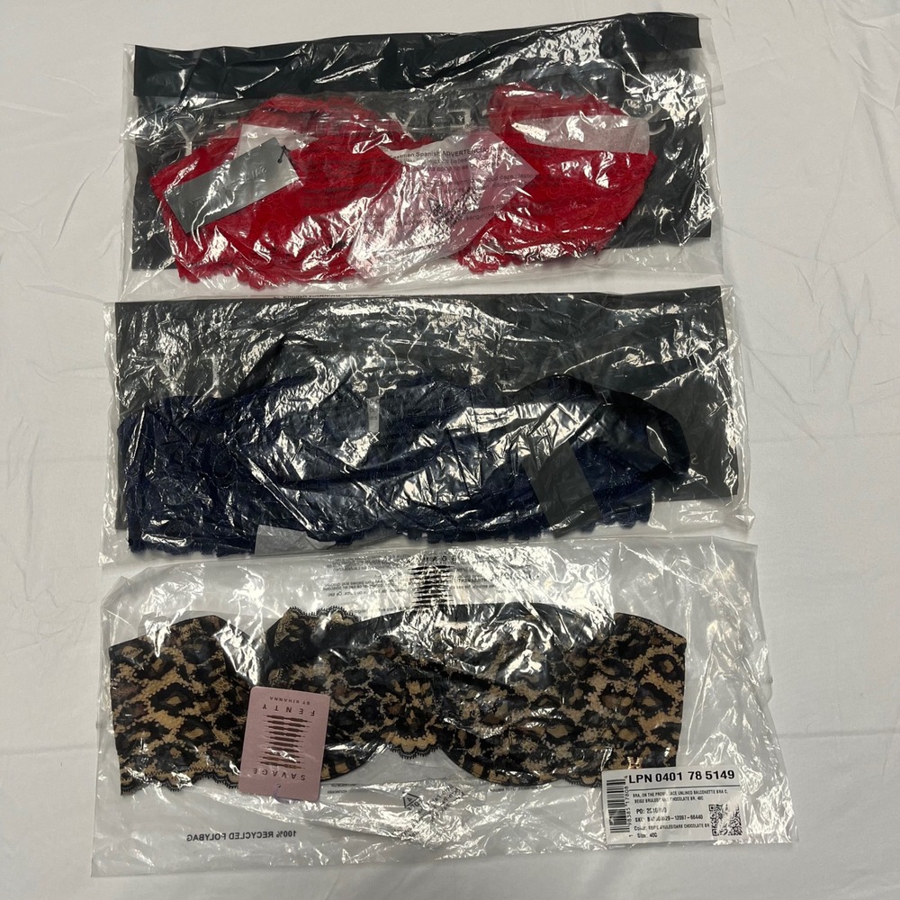 NEW! Savage‎ X Fenty 3pc Bra Bundle 40C NWT - Picture 2 of 3